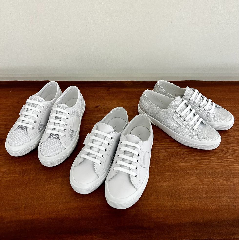 a group of white shoes