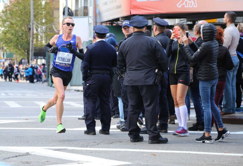 Connor McMillan runs the NYC Marathon in 2019.