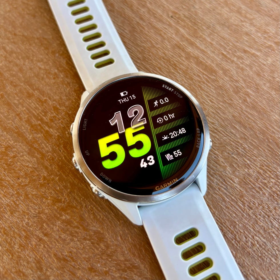 close up of a gps running watch display
