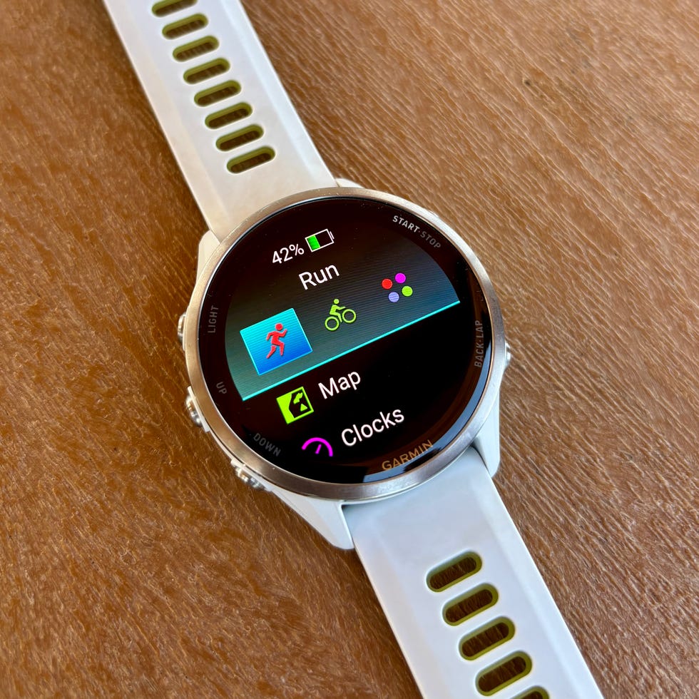 close up of a gps running watch display