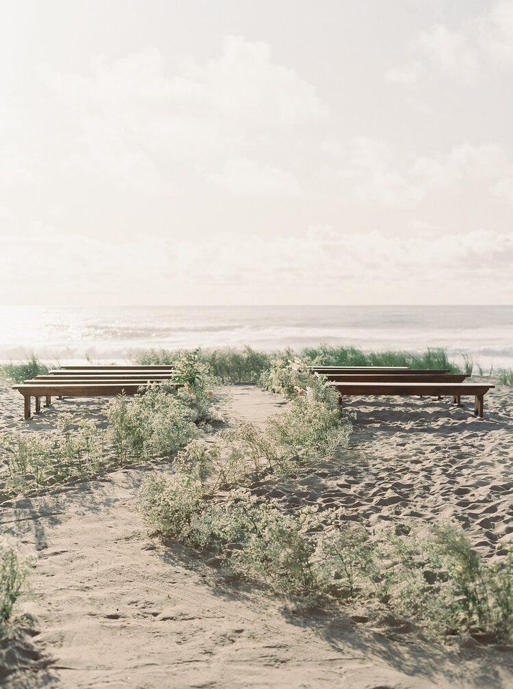 an aisle on the beach