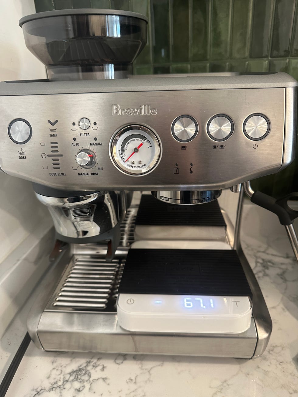 coffee scale on breville drip tray