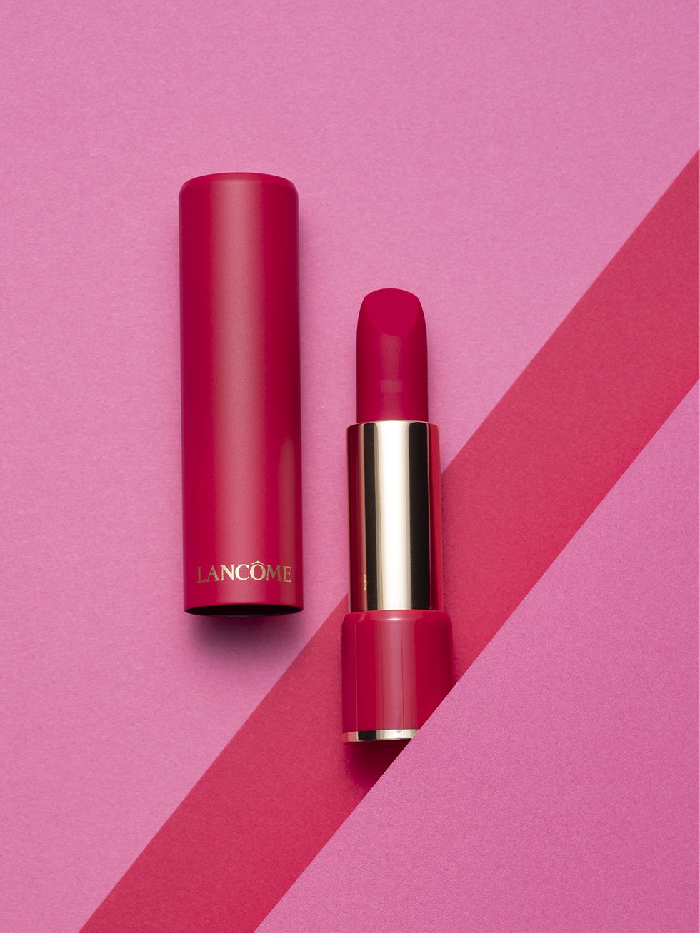 Pink, Red, Lipstick, Cosmetics, Beauty, Lip care, Lip, Material property, Magenta, Cylinder, 