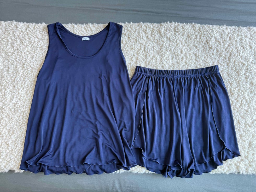 rest pajamas navy shorts set