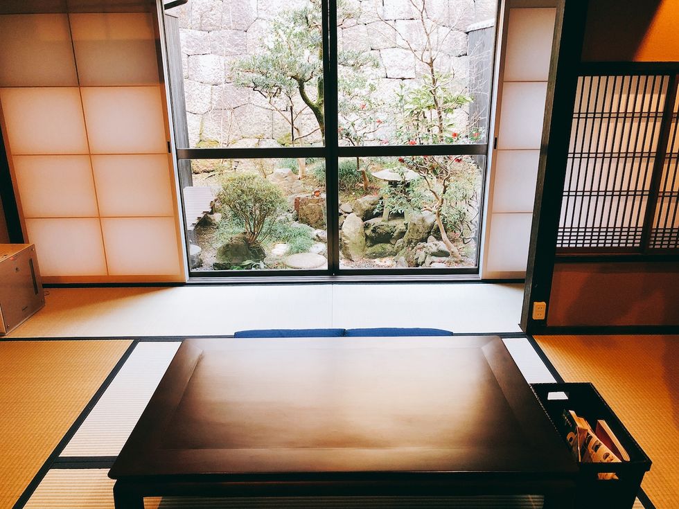 Architecture, Room, Window, Interior design, Shōji, Daylighting, Glass, House, Table, Furniture, 