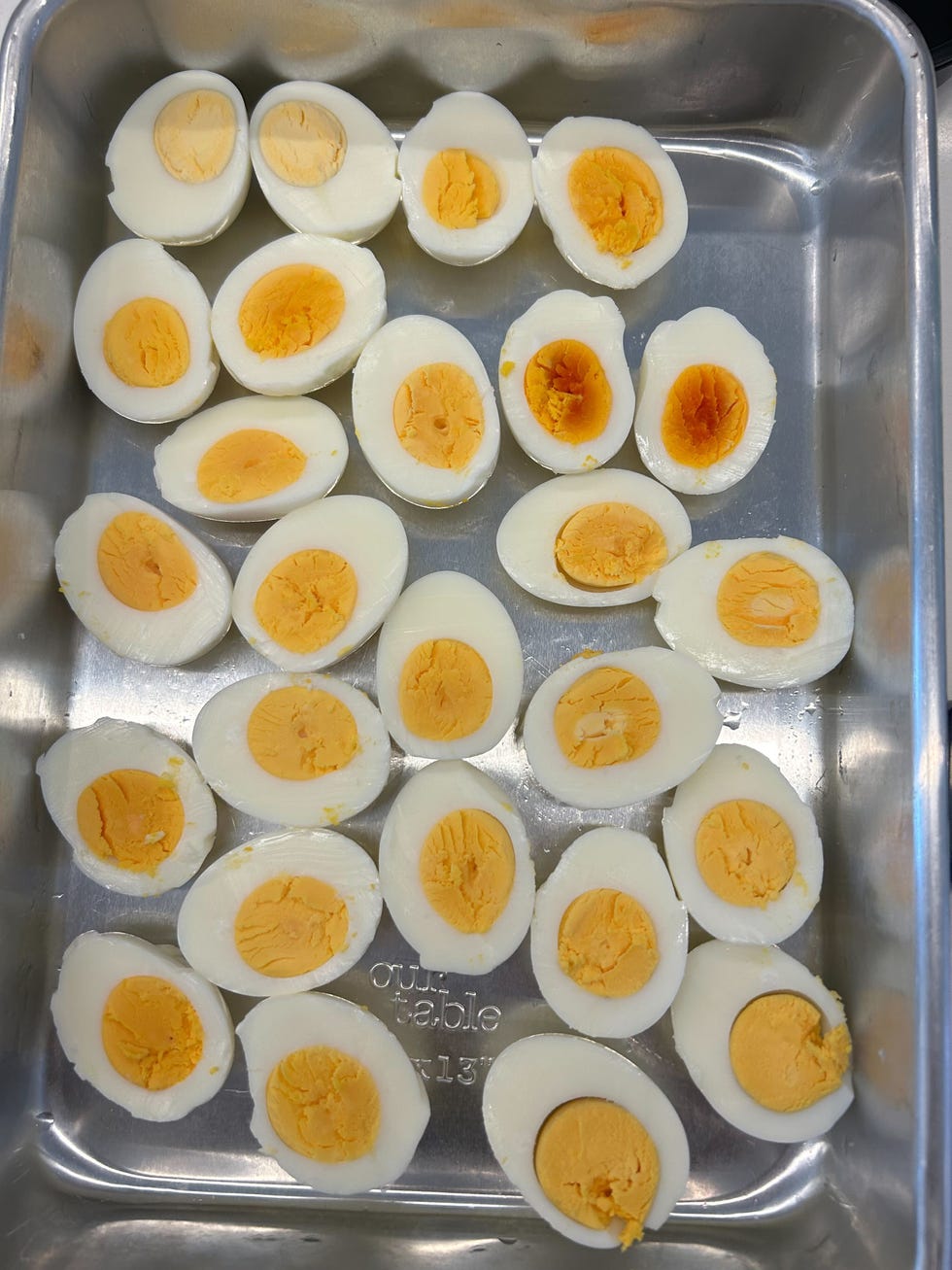 boiled eggs cut open