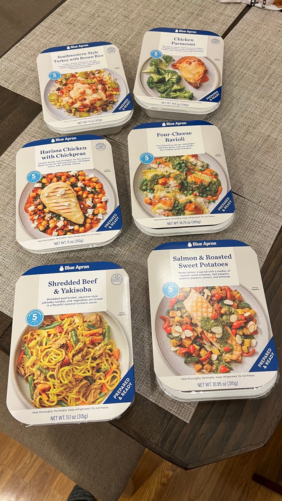 blue apron premade meal boxes