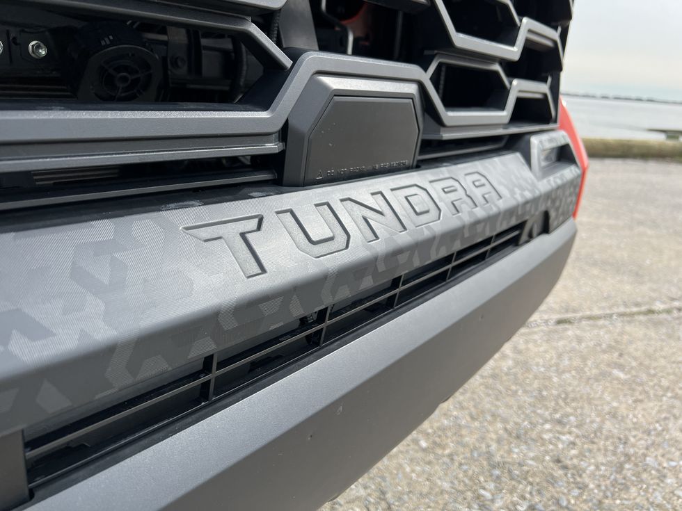 2023 toyota tundra trd pro i force max front badge detail