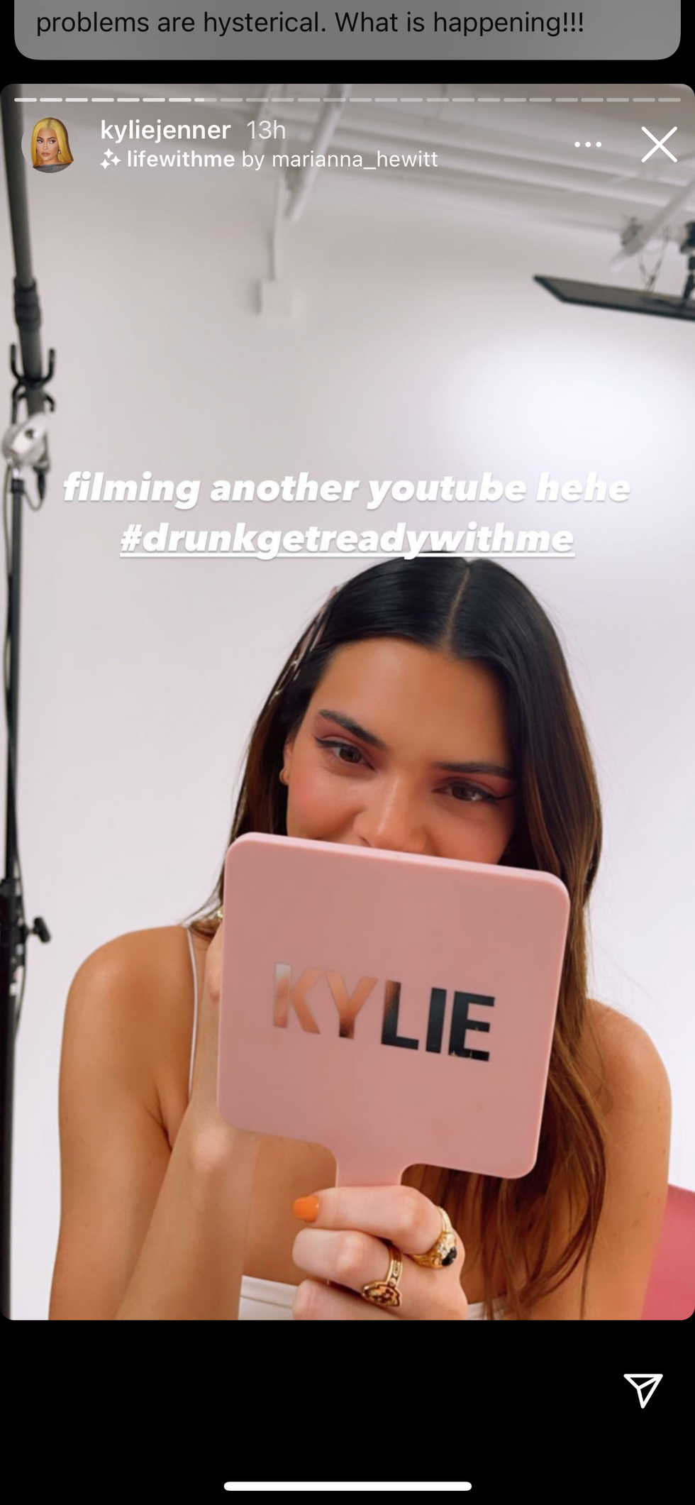 kylie jenner shows kendall getting ready