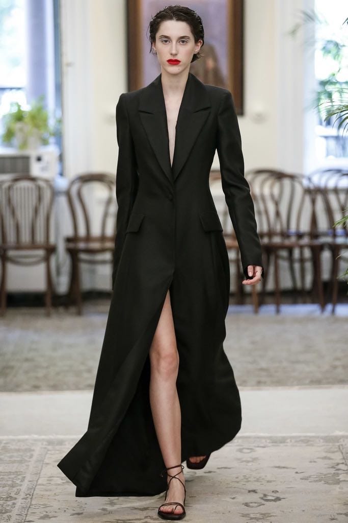 Fashion model, Clothing, Fashion, Suit, Haute couture, Formal wear, Dress, Fashion show, Neck, Outerwear, 