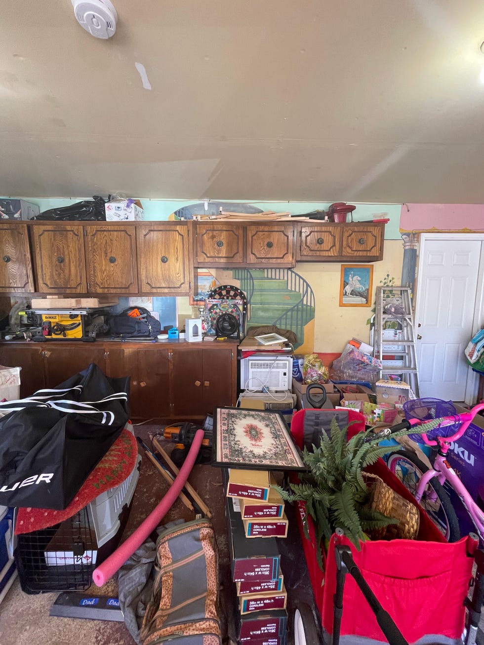 a room with a bunch of items in it