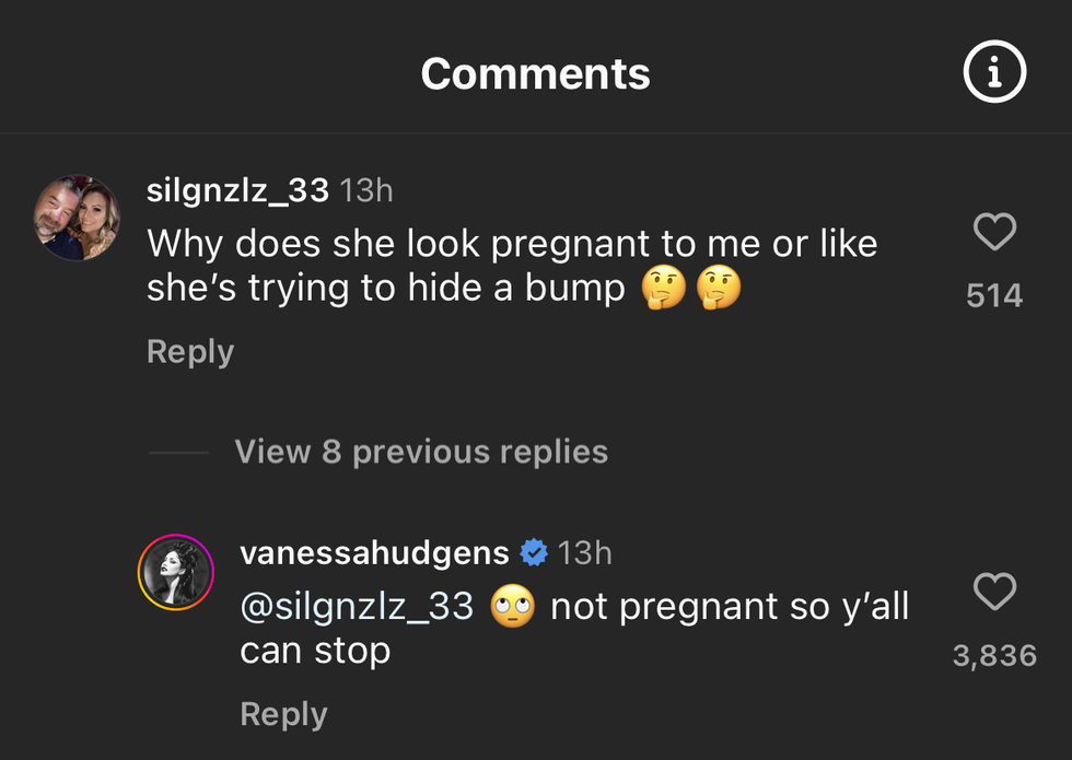 vanessa hudgens responding to pregnancy rumors