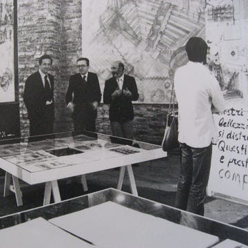 inaugurazione di europaamerica ai magazzini del sale, venezia, 1976