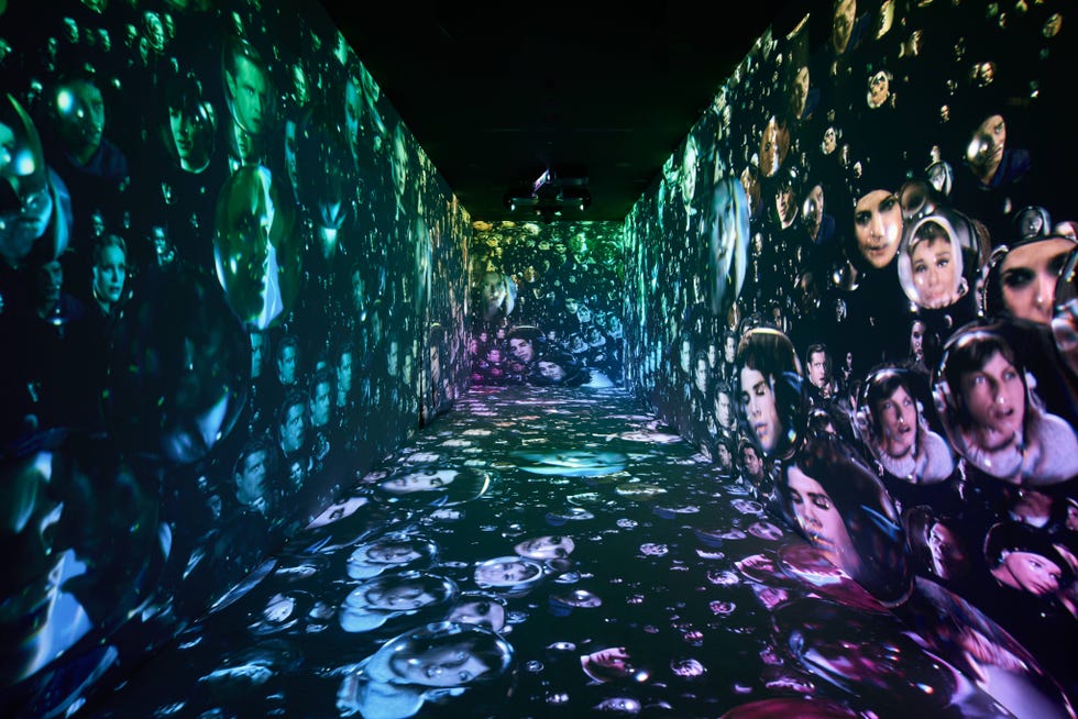 golden goose event featuring the artwork of marco brambilla