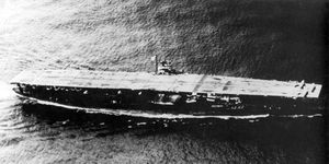 japan imperial japanese navy aircraft carrier akagi underway in the open ocean, summer of 1941