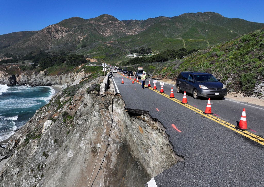 Part of Big Sur Course Falls in the Ocean