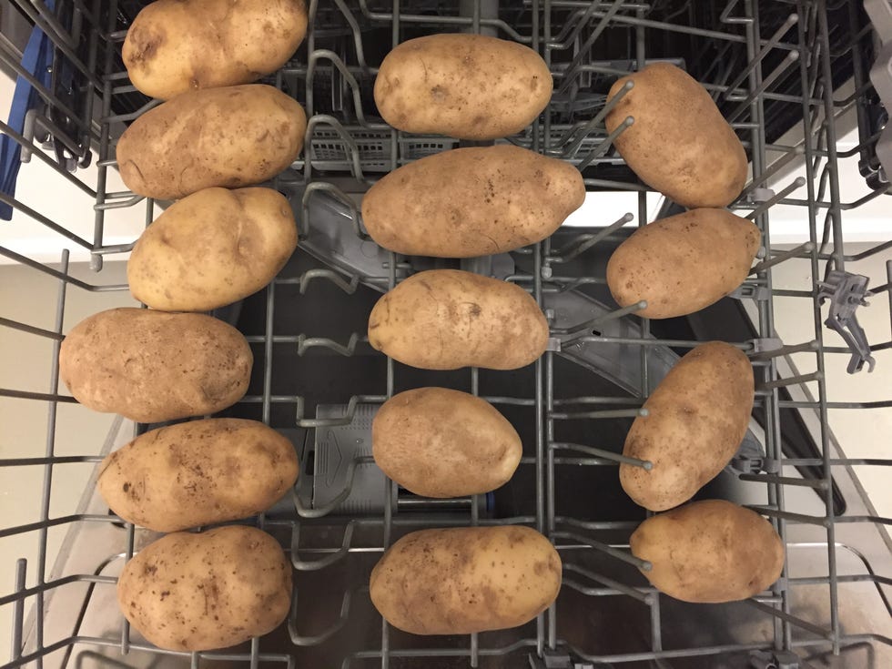 Potatoes in dishwasher