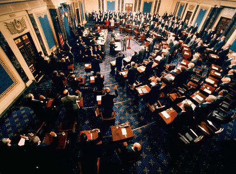 U.S. Senators Taking Oath in Impeachment Trial