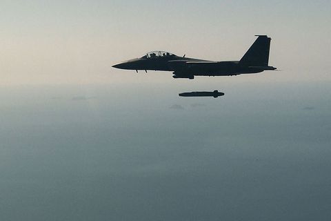 south korean air force conducts taurus air to surface missile exercise