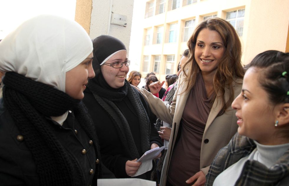 queen rania makes surprise visit to sweifieh secondary school for girls