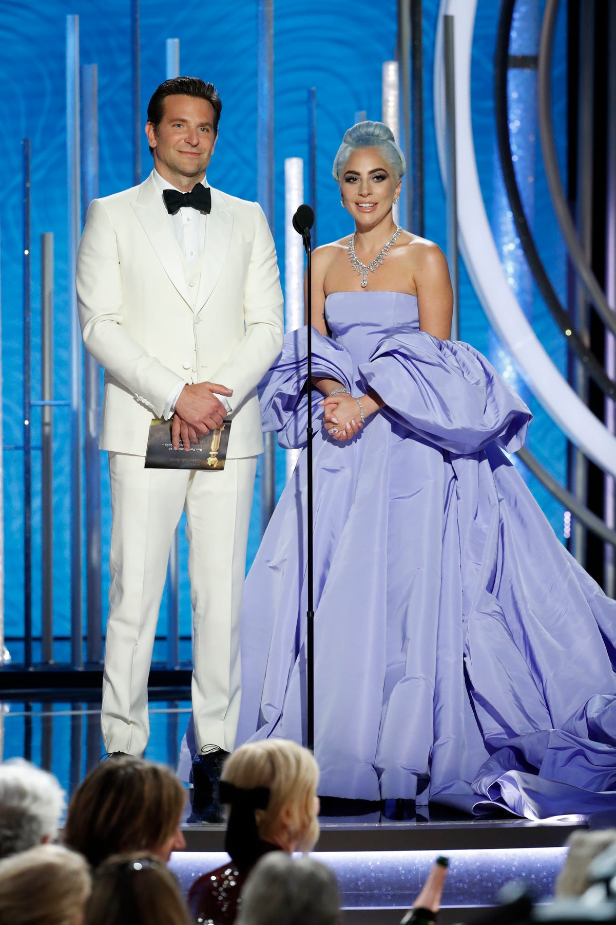 Lady Gaga Golden Globe Award Cinderella Long Train Prom Dresses, Long Prom Dresses