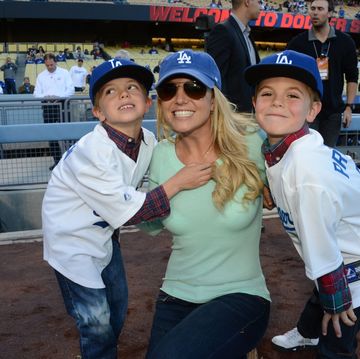 britney spears and sons visit dodgers stadium april 17, 2013