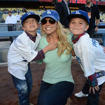 britney spears and sons visit dodgers stadium april 17, 2013