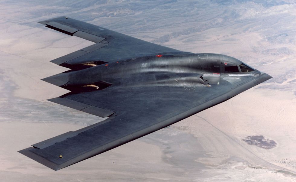 b2 flies over edwards air force base