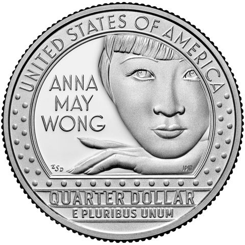 a new us quarter dollar is seen featuring, anna may wong, the first chinese american film star in hollywood