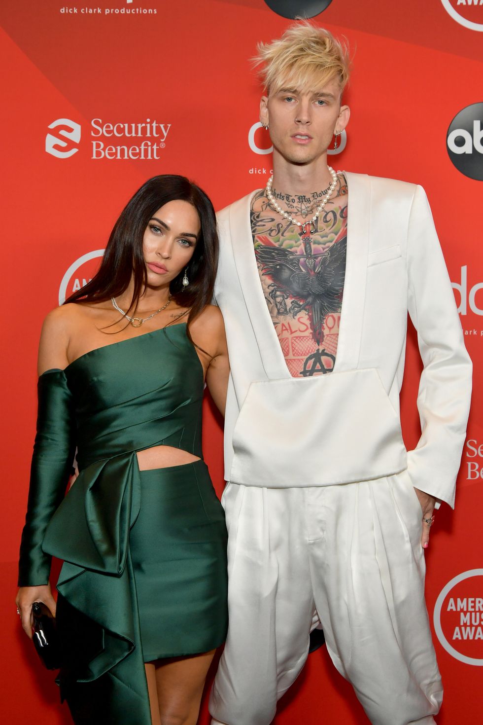 megan fox and machine gun kelly at the american music awards in november 2020, their first red carpet appearance together