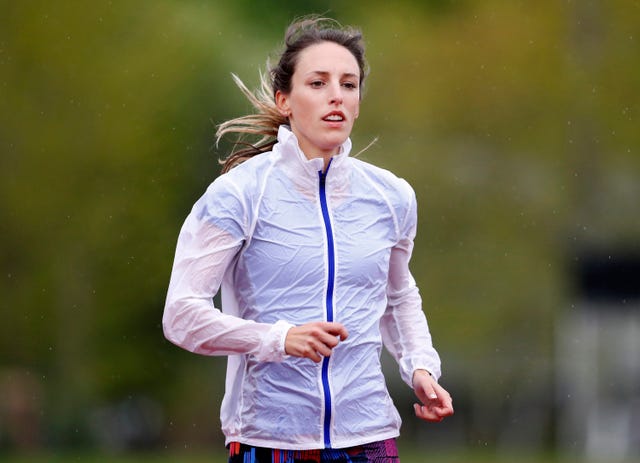 file in this may 8, 2017, file photo, gabriele grunewald trains at macalester college in st paul, minn two years ago, gabriele "gabe" grunewald ran the 1,500 meters at the us championships in between rounds of cancer treatment grunewald lost her fi