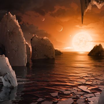 artists conception of water on a trappist planet