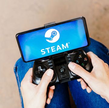 person using steam on a mobile controller
