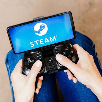 person using steam on a mobile controller