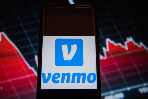 In this photo illustration a Venmo logo displayed on a...