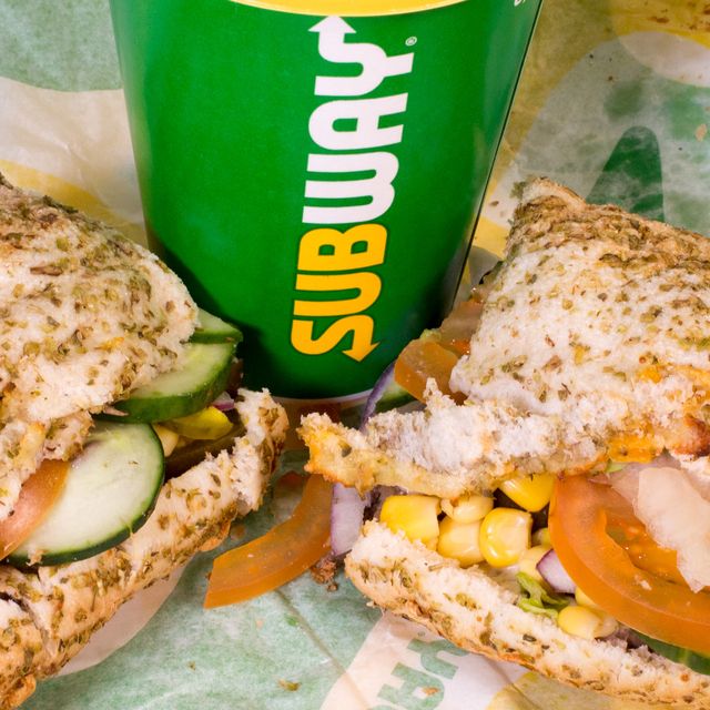 Subway sandwich and soft drink