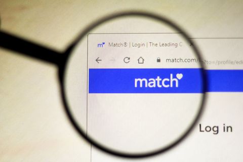 In this photo illustration the homepage of the match.com...