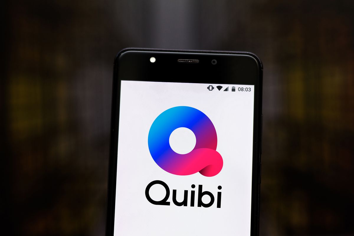 in this photo illustration the quibi logo is seen displayed