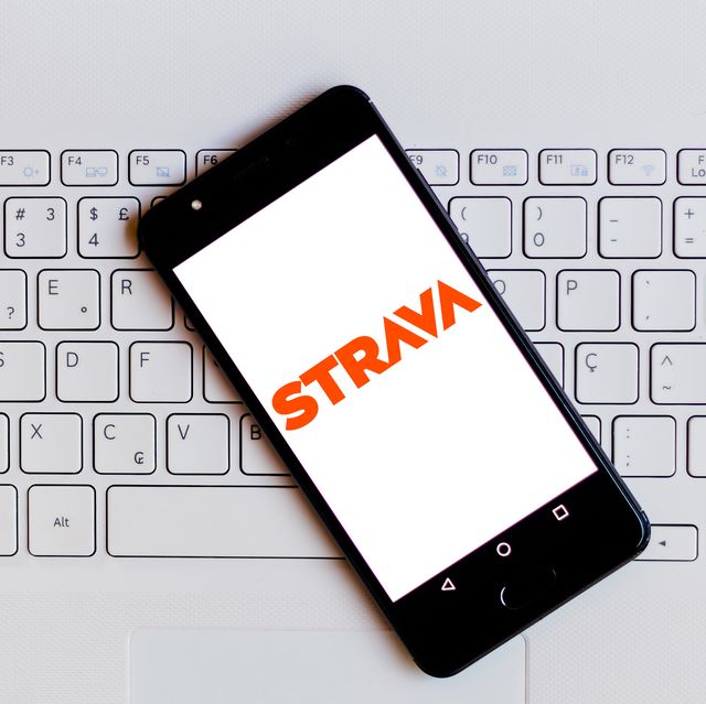 strava logo displayed on a smartphone