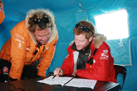 Prince Harry joins injured Antarctic Union challenger for walk
