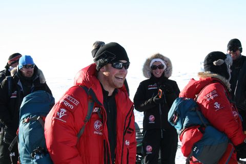 Prince Harry joins injured Antarctic Union challenger for walk