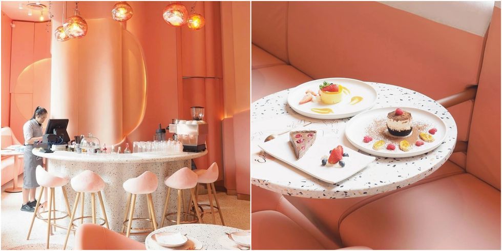 Tablecloth, Orange, Pink, Yellow, Textile, Table, Peach, Interior design, Linens, Room, 