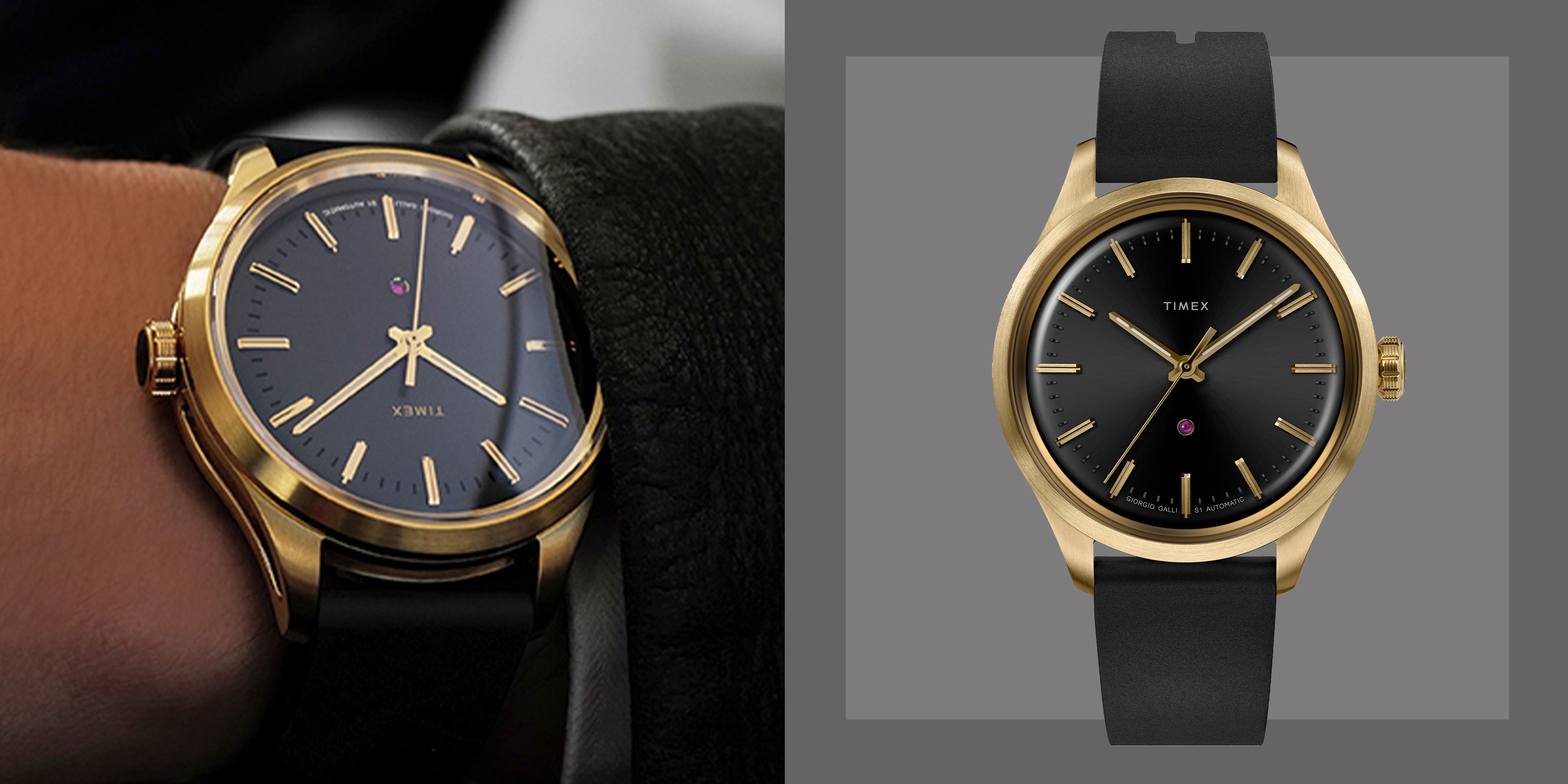 Timex Giorgio Galli S1 Automatic 38mm Black and Gold Watch