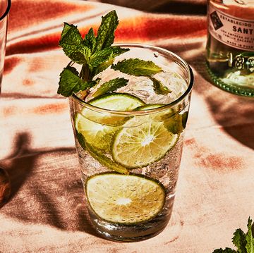 Drink, Gin and tonic, Mojito, Mint julep, Alcoholic beverage, Distilled beverage, Gimlet, Food, Moscow mule, Spritzer, 
