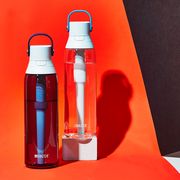 Bottle, Product, Plastic bottle, Water bottle, Red, Water, Drinkware, Plastic, Liquid, Vacuum flask, 