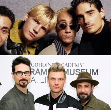 american boyband the backstreet boys at the mtv awards in new york city, 4th september 1996 they are brian littrell, nick carter, a j mclean, howie dorough and kevin richardson  photo by tim roneygetty images