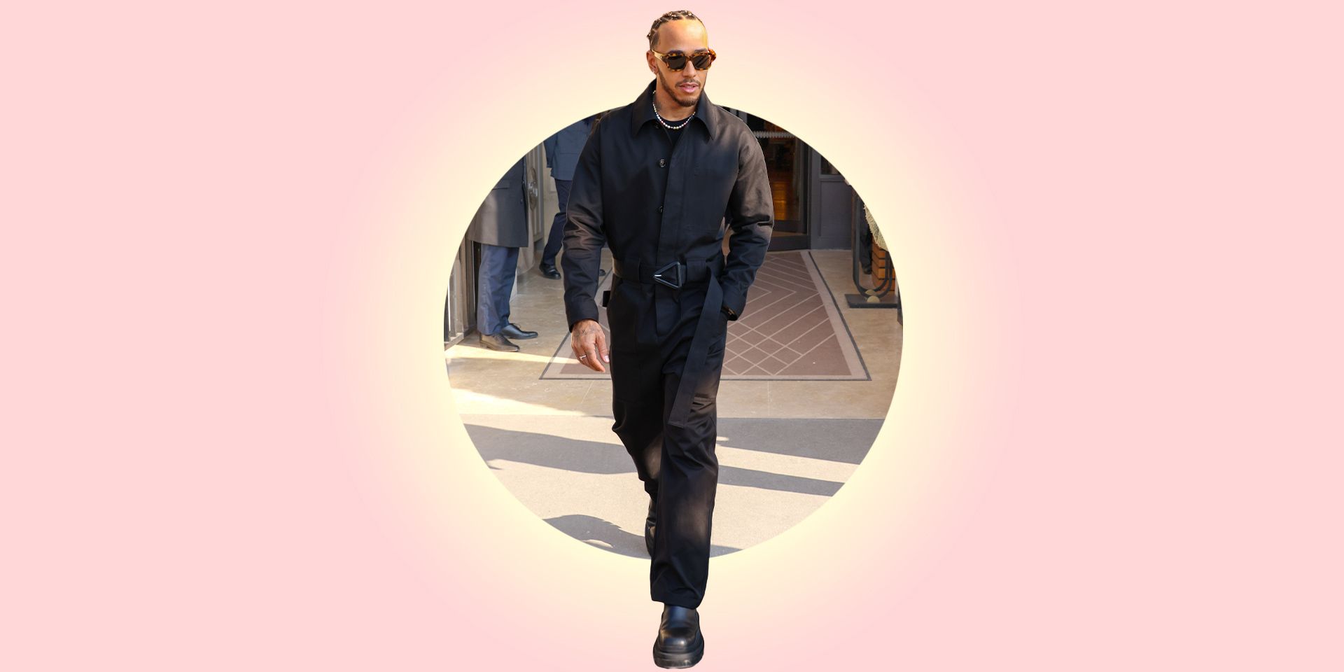 Lewis Hamilton Wears a Bottega Veneta Jumpsuit at Paris Fashion Week