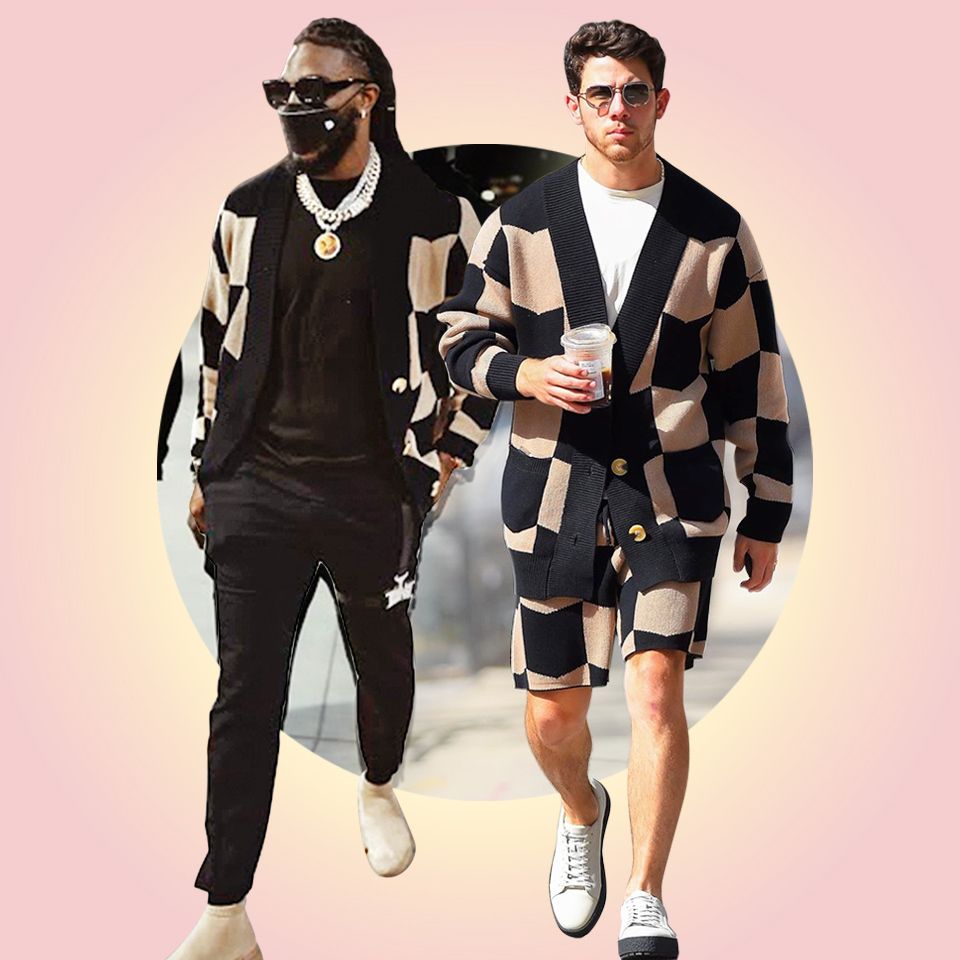 Fashion Bomb Men Trend: Nick Jonas, Stephen Curry, and Dwyane Wade Rocks  Keiser Clark Black and Tan Chevron Knit Cardigan and Shorts – Fashion Bomb  Daily