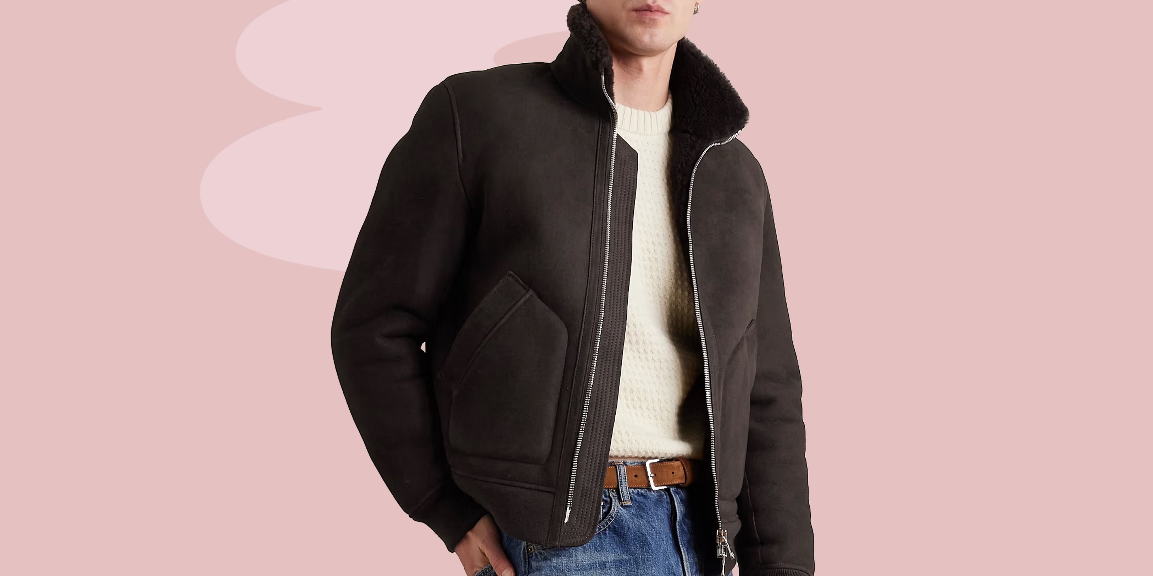 Women's Faux Leather Jacket Cropped Sherpa Fleece Winter Shearling Coat  Lapel Zip Up Outwear with Pockets