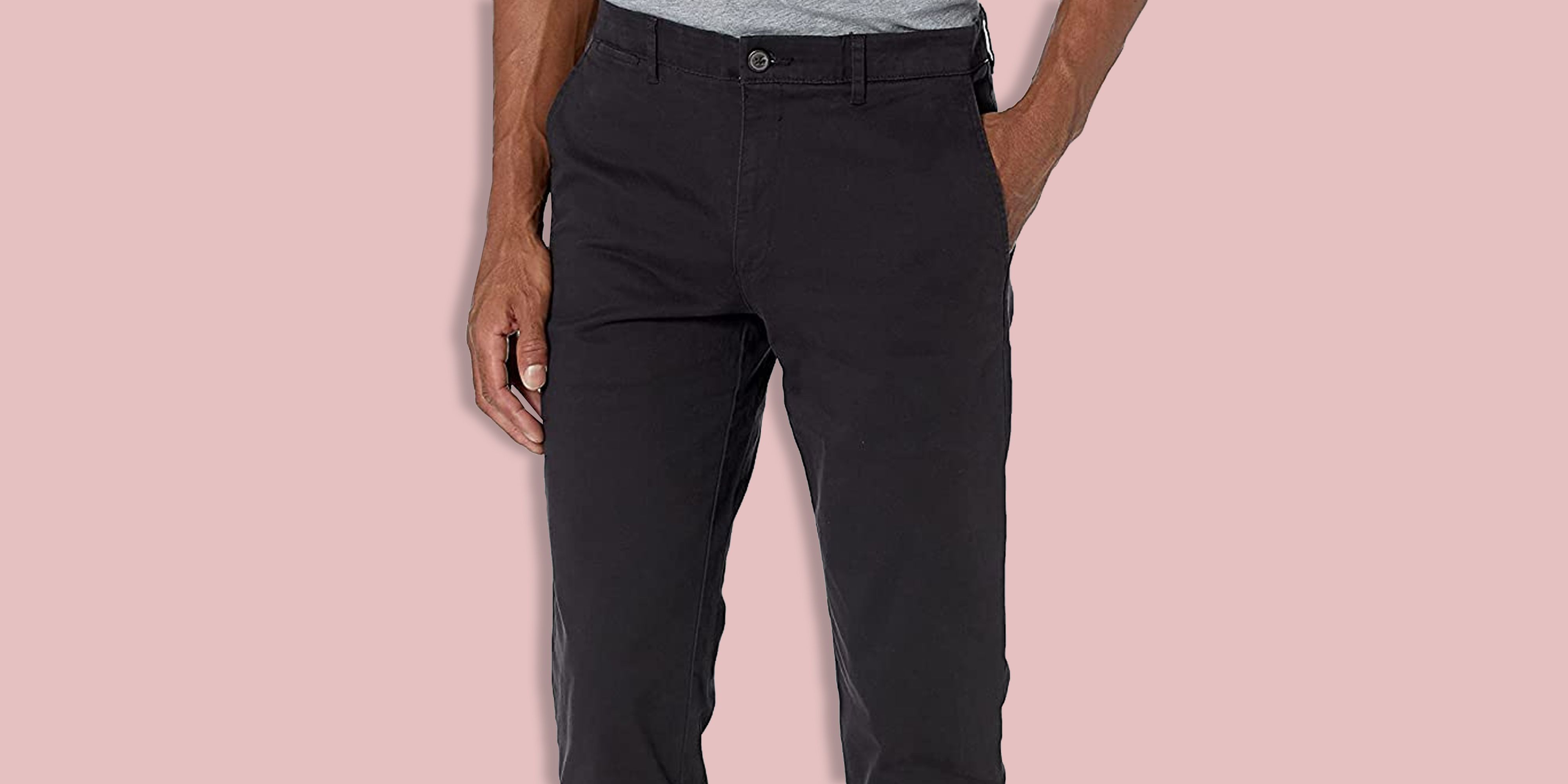 Cotton chinos Skinny Fit  Black  Men  HM IN
